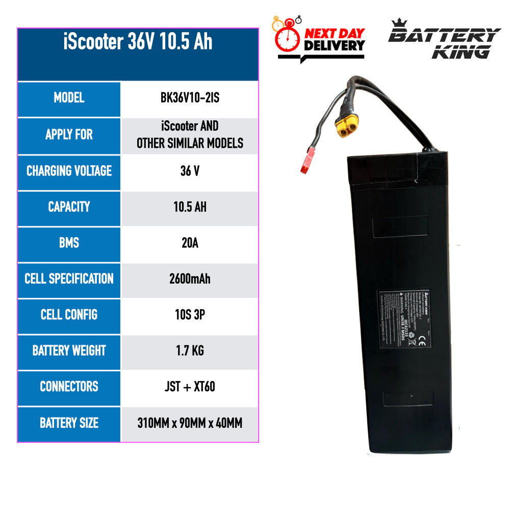 Electric Scooter 10Ah Battery Replacement for iScooter S9/S9 Pro