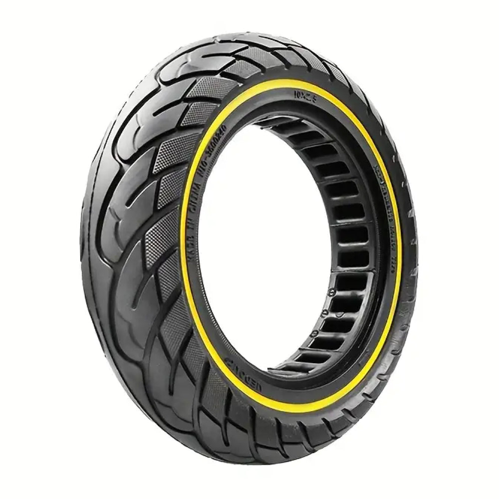 10x2.5" Tubeless Solid Tyre 36mm Slot w/ Yellow Line for Electric Scooters