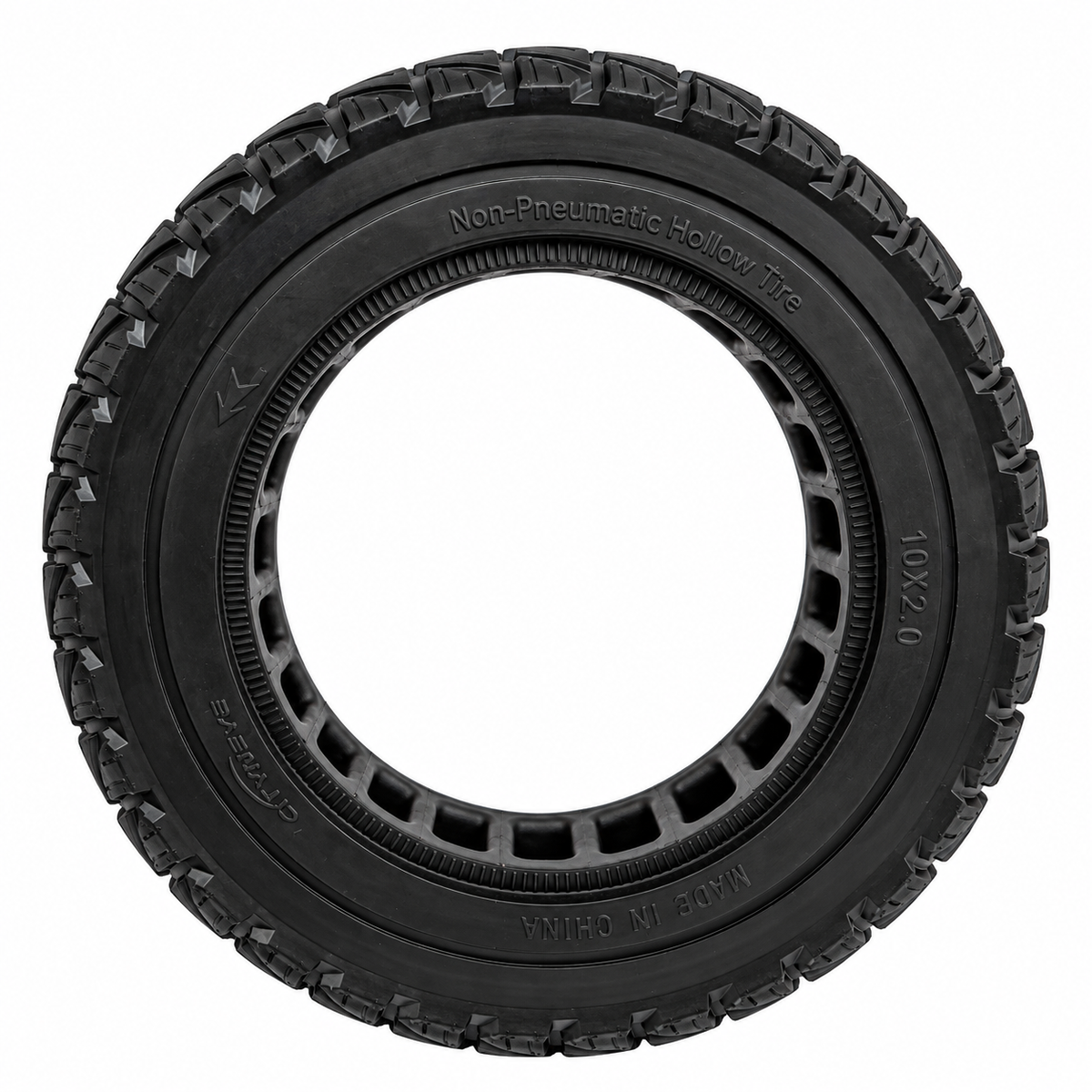 10x2" Black Tubeless Solid Tyre 36mm Slot for Electric Scooters