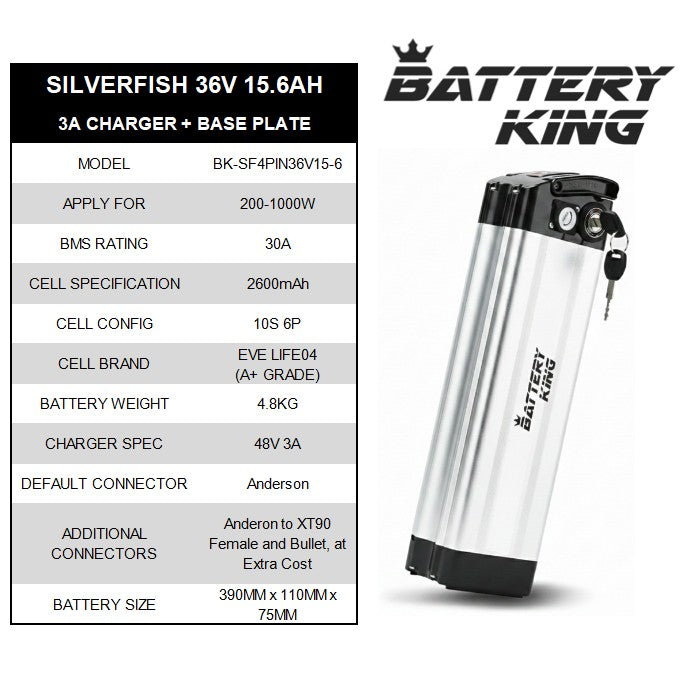 Silverfish 36v 15.6ah ebike Battery