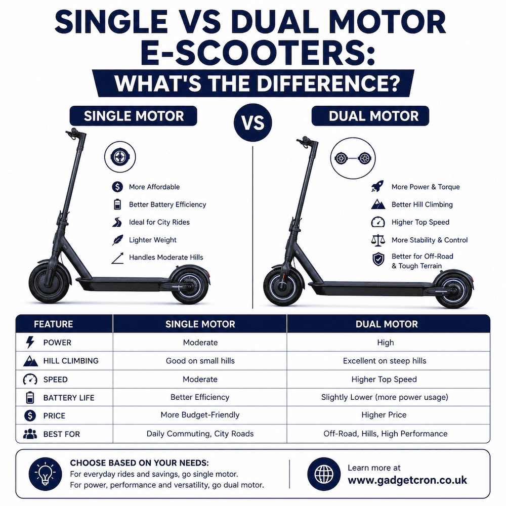Single vs Dual Motor E-Scooters: What's the Difference?