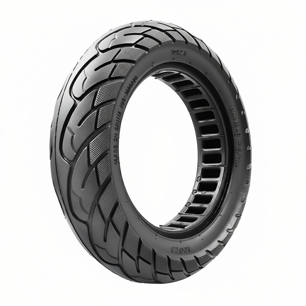 10x2.5" Black Tubeless Solid Tyre 36mm Slot for Electric Scooters