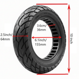tire with dimensions labeled  