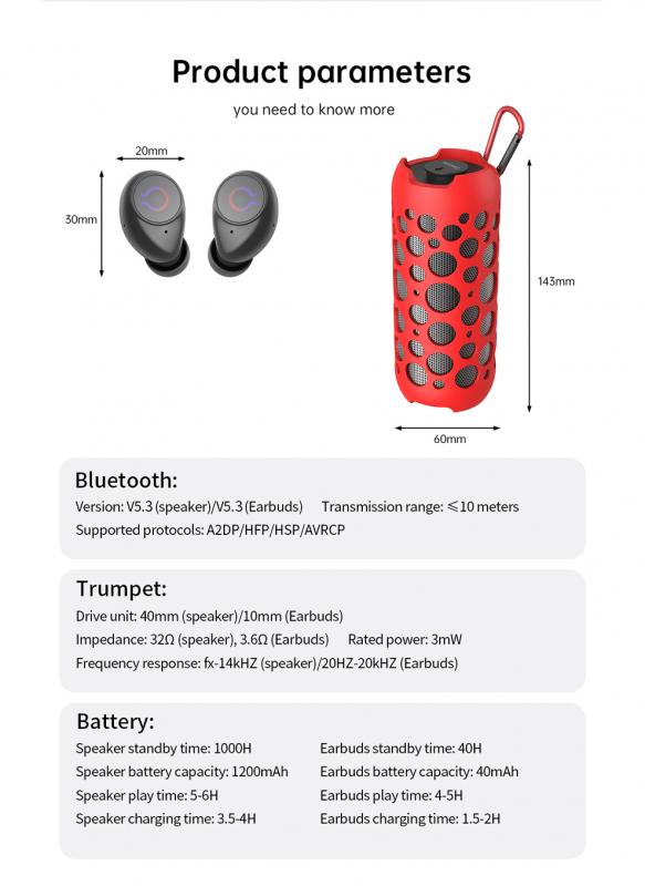  FusionBeat RGB Wireless Speaker & Earbuds