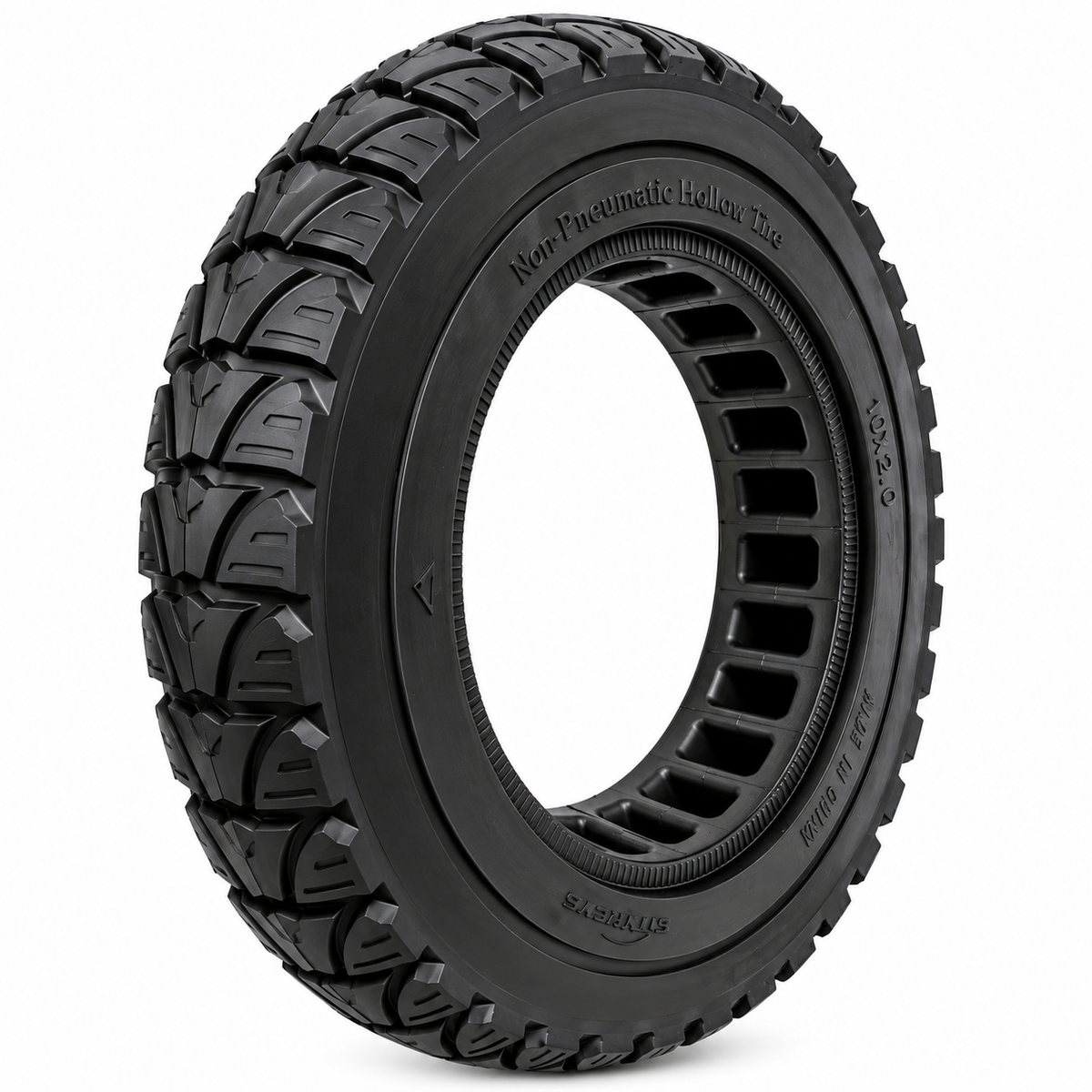 10x2" Black Tubeless Solid Tyre 36mm Slot for Electric Scooters