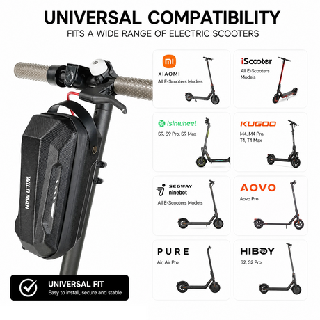Electric scooter with compatibility chart for various brands 
