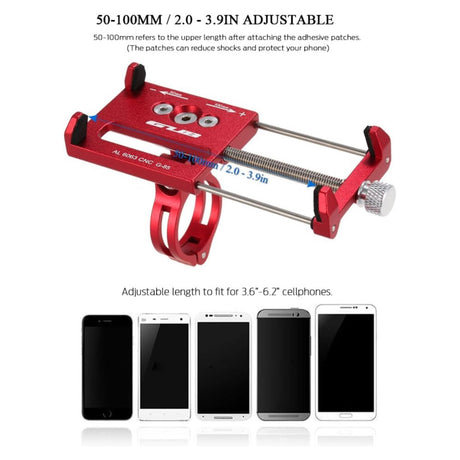 GUB Premium Metal Phone Mount for Electric Scooter - Red