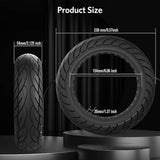 10x2.125" Tubeless Tyre Plain Black Wheel 36mm Slot for Electric Scooter
