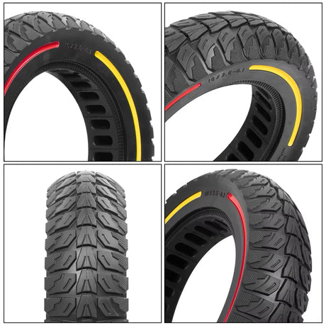 10x2.5"36mm Slot Puncture proof High-Quality Solid Tyre with Tri Color Line  for EScooters