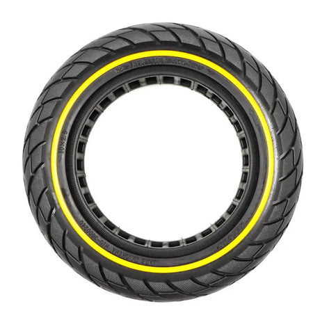 10x2.5" Tubeless Solid Tyre 36mm Slot w/ Yellow Line for Electric Scooters