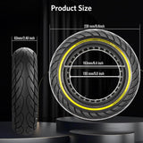 10x2.5" Tubeless Solid Tyre 36mm Slot w/ Yellow Line for Electric Scooters