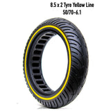 8.5X2'' Tubeless Solid Tyre 36mm Slot w/ Yellow Line for Electric Scooter