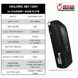 Hailong 48V 13AH battery pack with specifications