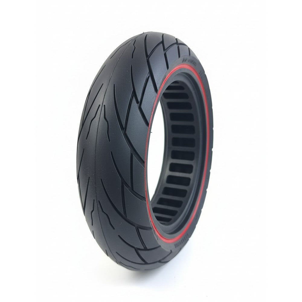 10x2.5" Tubeless Solid Tyre 45mm Slot w/ Red Line for Electric Scooters