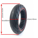 10x2.5" Tubeless Solid Tyre 45mm Slot w/ Red Line for Electric Scooters