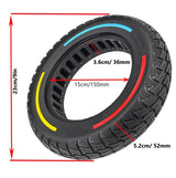 10x2.125" Tubeless Tyre w/ Tri Color Line 36mm Slot for Electric Scooter