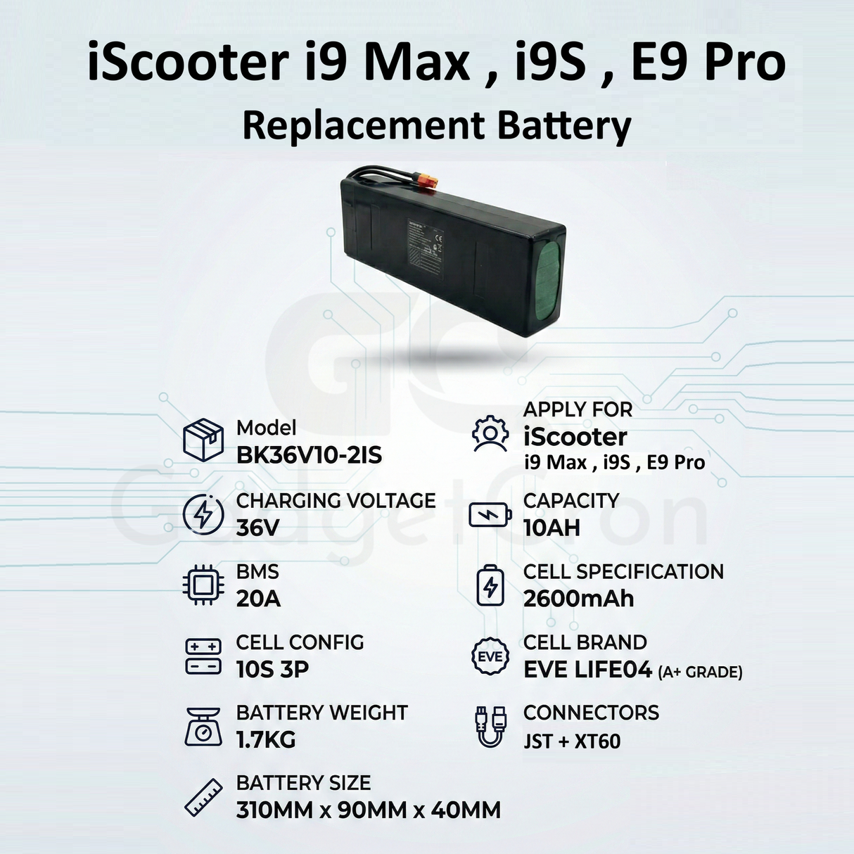 iScooter replacement battery