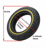 10inch tyre - 10x2.125 Yellow Line solid tyre measurement