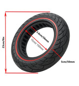 10x2.125" Tubeless Tyre w/ Red Line 36mm Slot for Electric Scooter