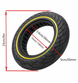 10x2.125" Tubeless Tyre w/ Yellow Line 36mm Slot for Electric Scooter