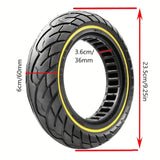 10x2.5" Tubeless Solid Tyre 36mm Slot w/ Yellow Line for Electric Scooters